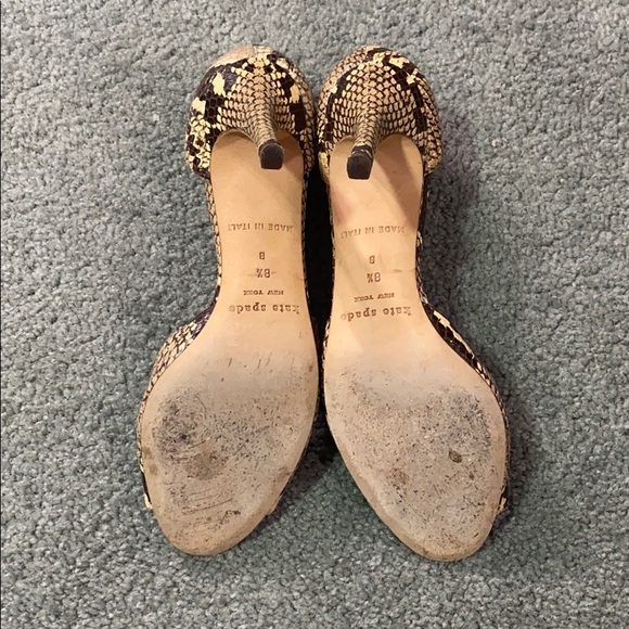 KATE SPADE snake python print open toe heels shoes - Picture 6 of 7